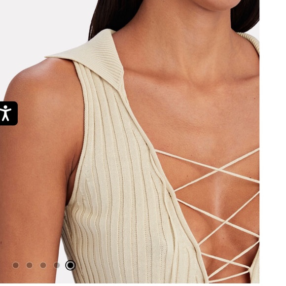 Aya Muse Reposier Tie-Front crop Top - Picture 4 of 8